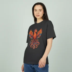 women phoenix inspired black oversized t-shirt