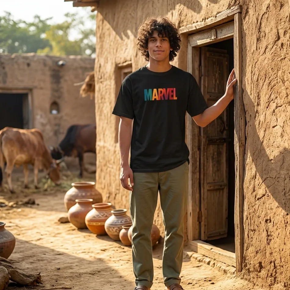 Marvel-Inspired Graphic Black Oversized T-Shirt - Image 7