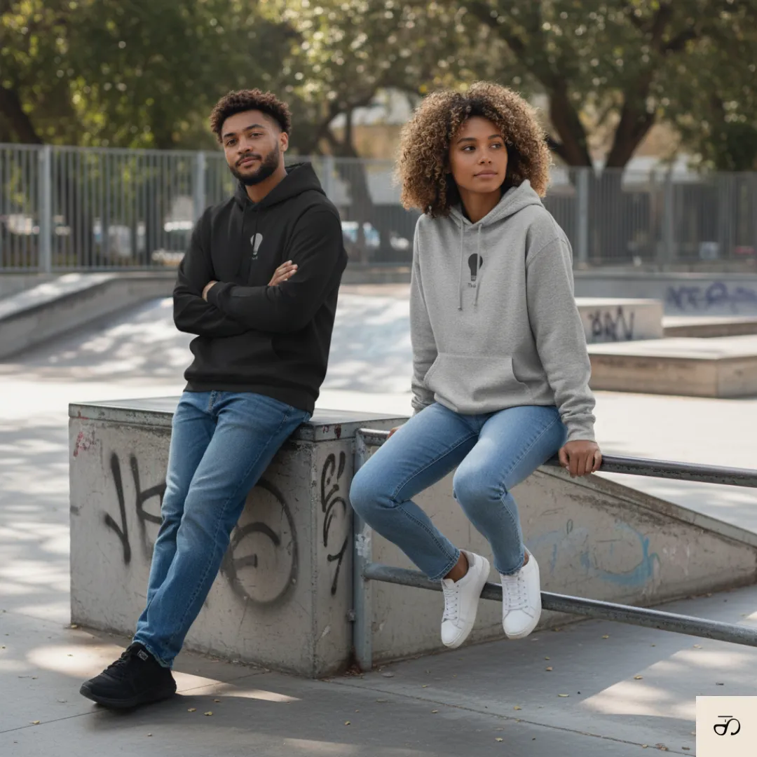 Motivational “Be Original” Black Hoodie for Men | Text Graphic - Image 4