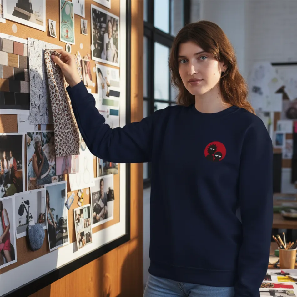 Rick and Morty Inspired Navy Sweatshirt for Women | Cartoon Graphic - Image 2