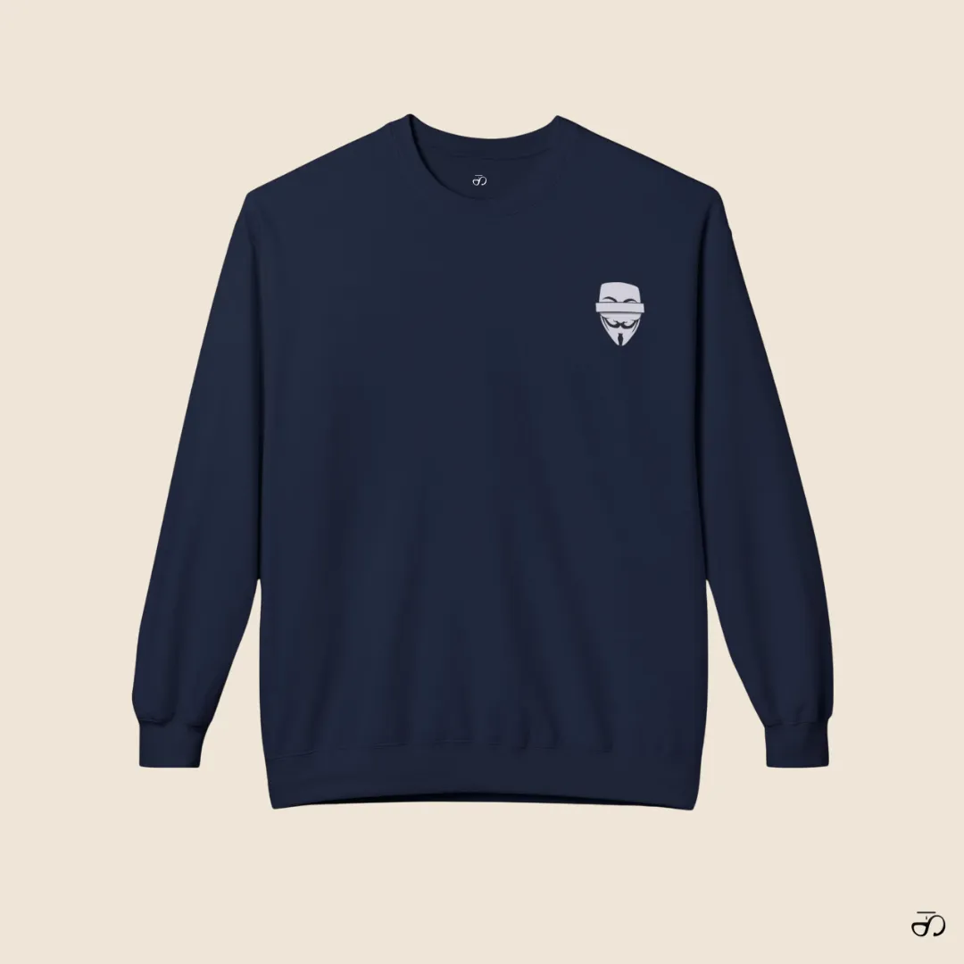 Money Heist Inspired Navy Sweatshirt for Women | Mask Graphic - Image 3