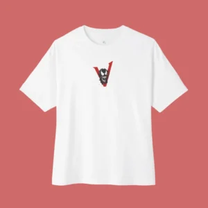 Venom Inspired -8.0  Dropshoulder White T-shirt