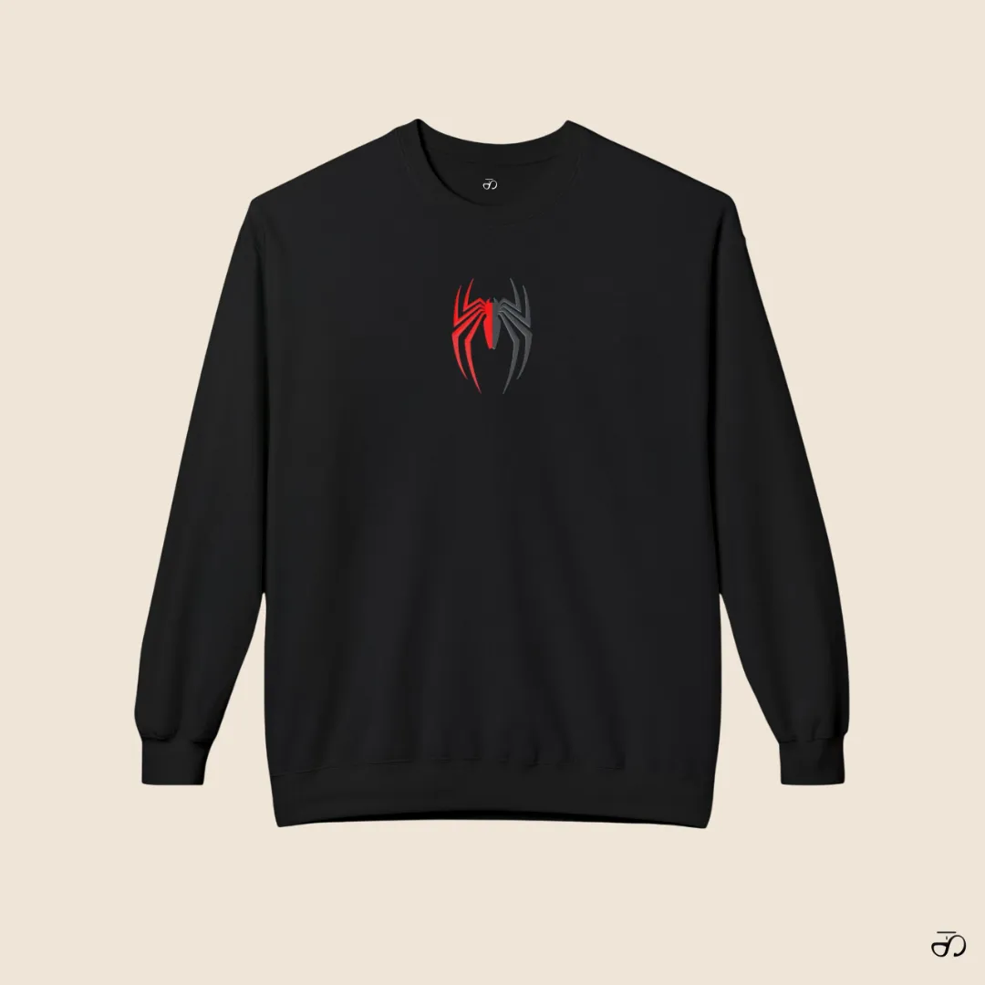 Spider-Man Inspired Black Sweatshirt for Men | Dark Marvel Spider Logo - Image 2