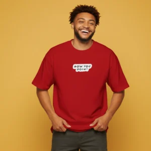 men friends how you doin red oversized t-shirt