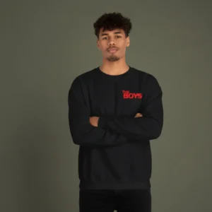 The Boys Inspired Black Sweatshirt for Men | Street Style Text Graphic
