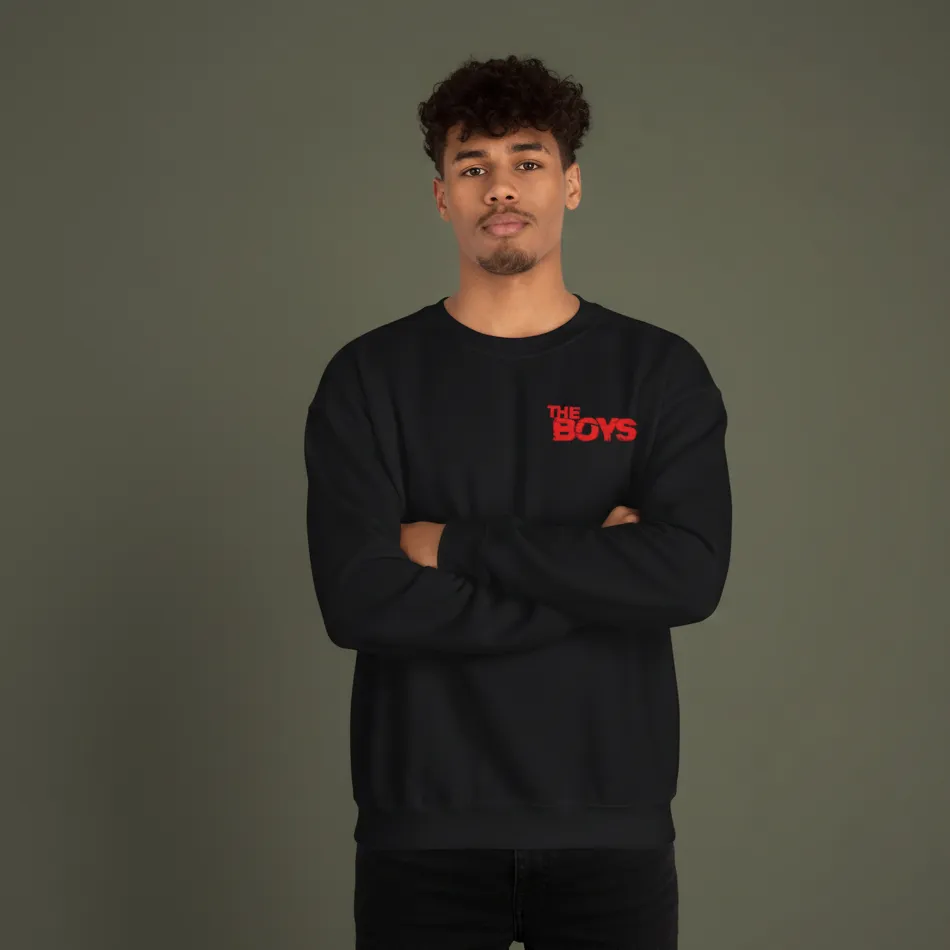 The Boys Inspired Black Sweatshirt for Men | Street Style Text Graphic