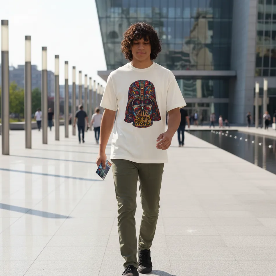 Star Wars Inspired Beige Oversized T-Shirt – Death Trooper Graphic - Image 11