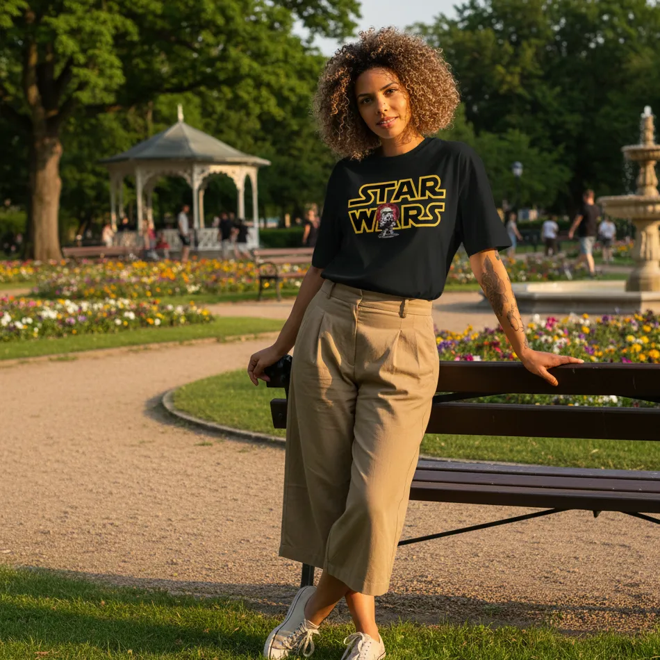 Star Wars Inspired Black Oversized T-Shirt – Text Graphic - Image 6