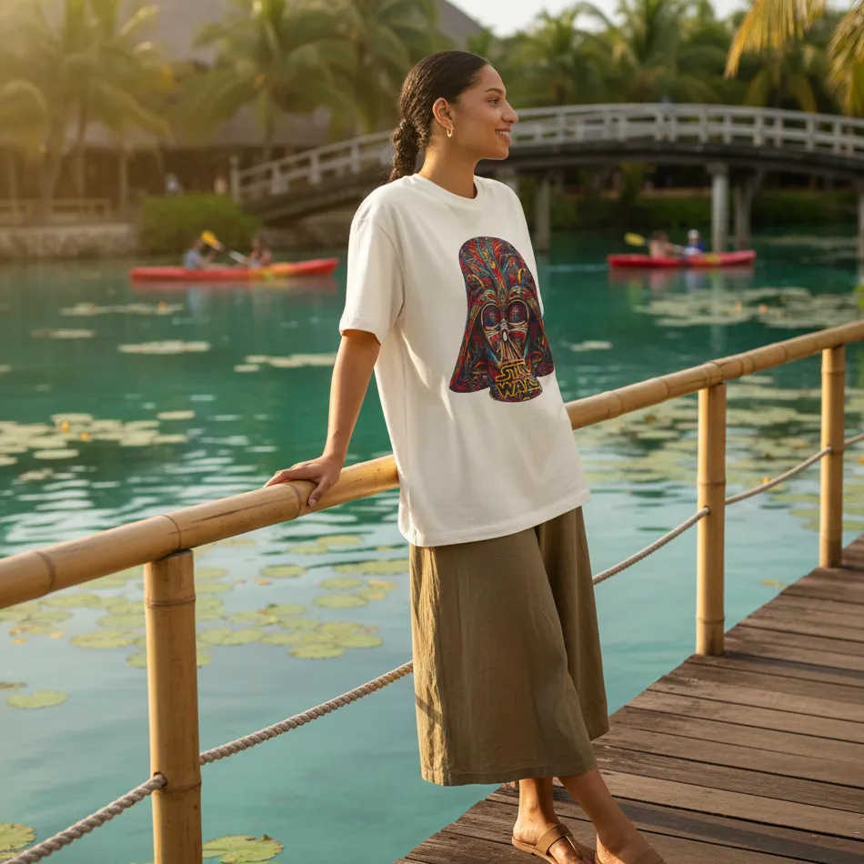 Star Wars Inspired Beige Oversized T-Shirt – Death Trooper Graphic - Image 4