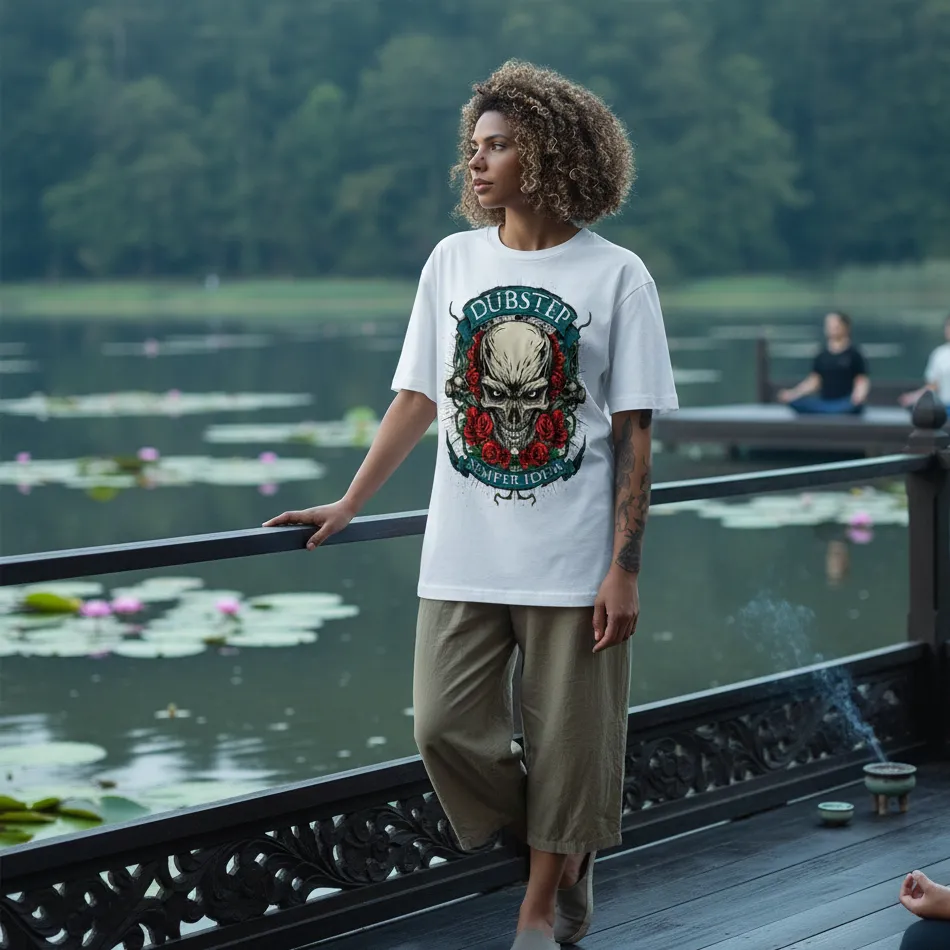 Skull Graphic White Oversized T-Shirt for Men & Women - Image 9