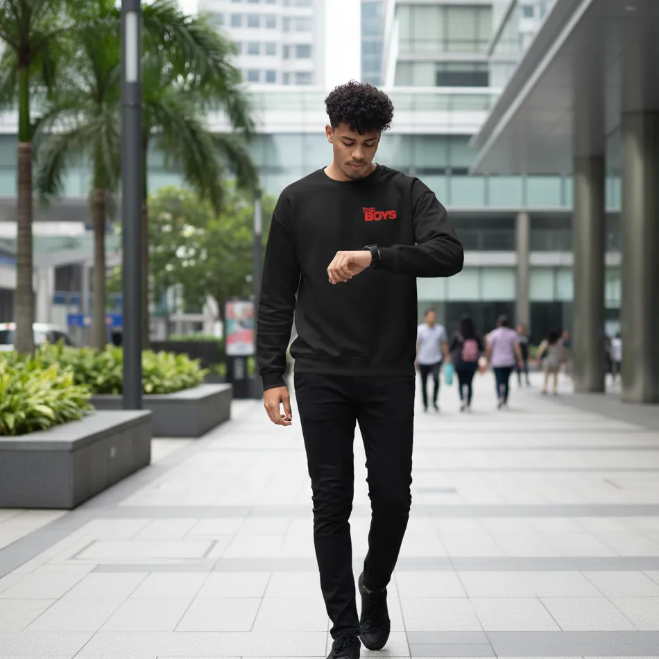 The Boys Inspired Black Sweatshirt for Men | Street Style Text Graphic - Image 7