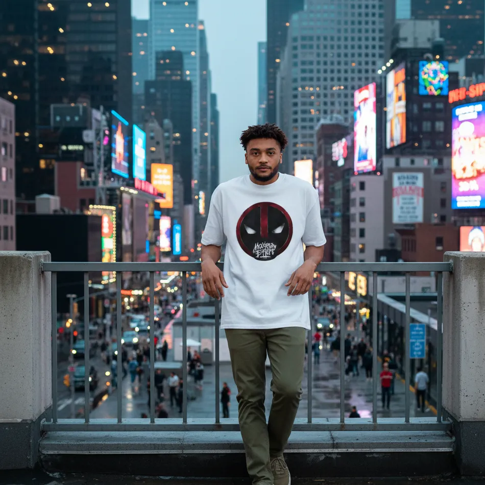 Maximum Effort Deadpool Dropshoulder T-shirt White 3.0 - Image 2