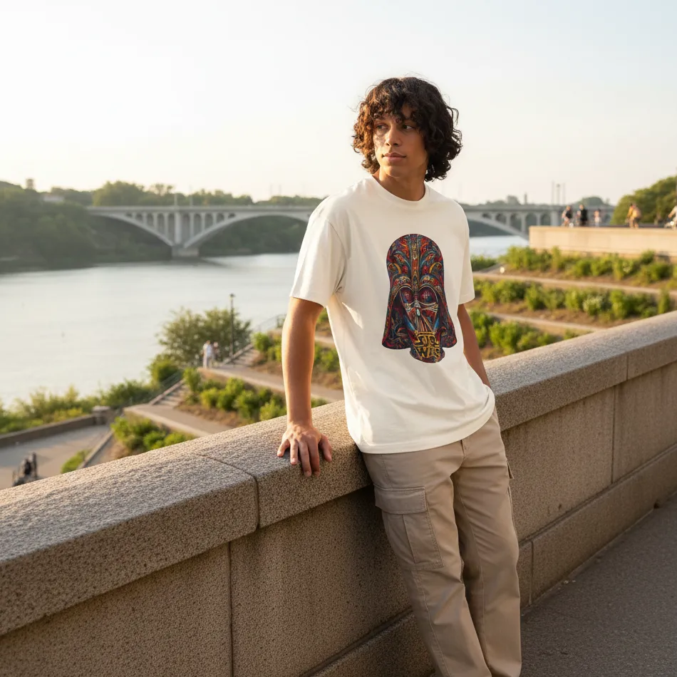 Star Wars Inspired Beige Oversized T-Shirt – Death Trooper Graphic - Image 3