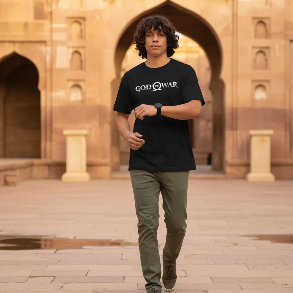 God of War Inspired Black Oversized T-Shirt – Text Graphic - Image 11