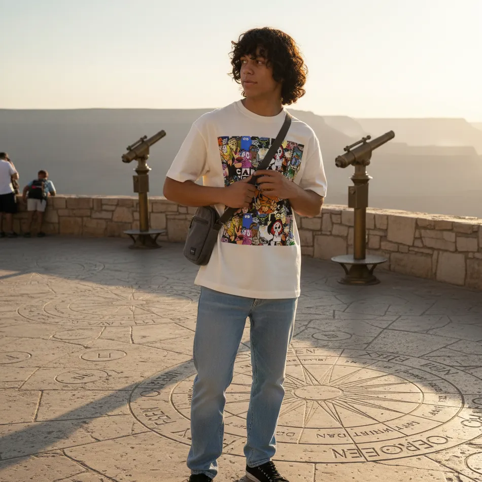 Cartoon Network Character Collage Beige Oversized T-Shirt for Men & Women - Image 10