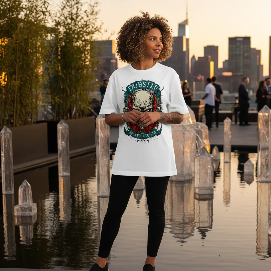 Skull Graphic White Oversized T-Shirt for Men & Women - Image 5