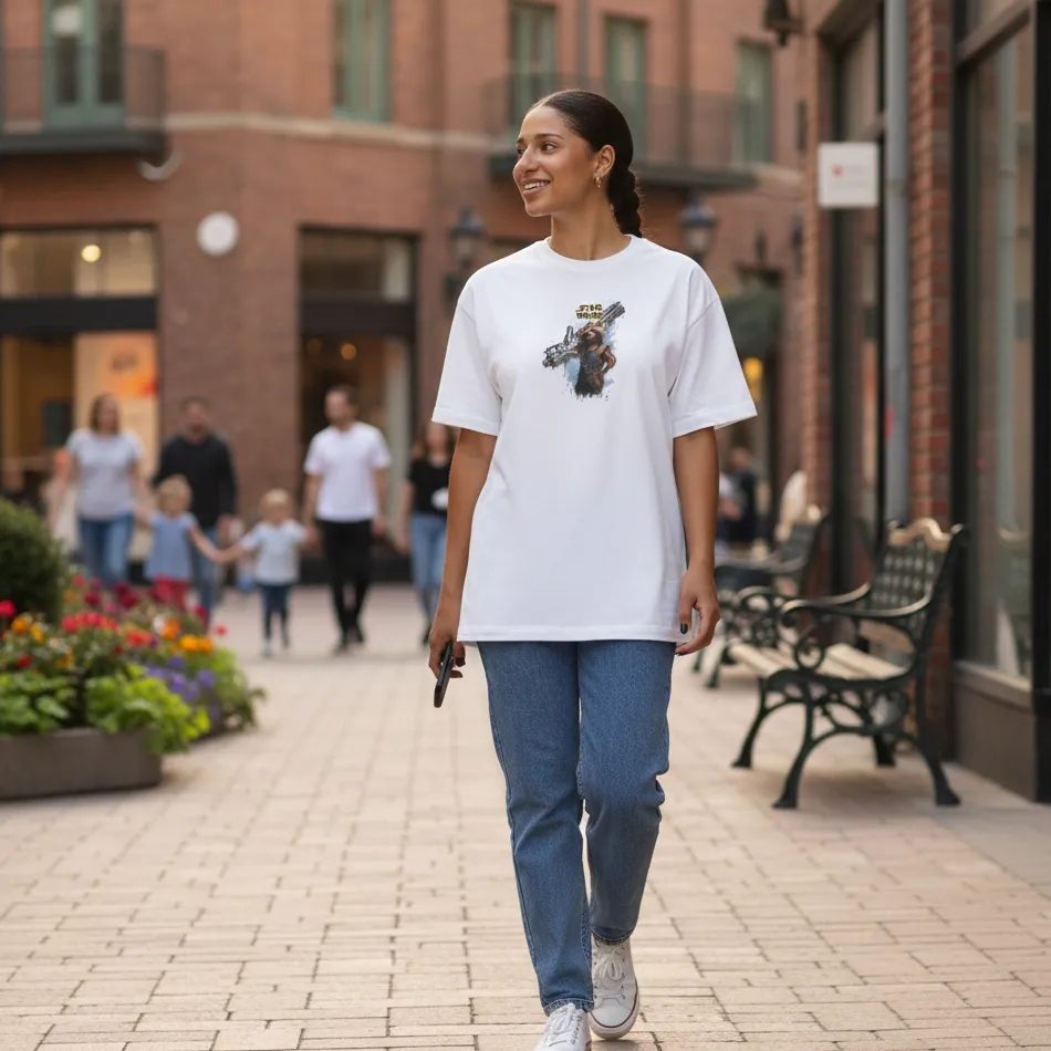 Marvel Inspired White Oversized T-Shirt – Rocket Graphic - Image 4