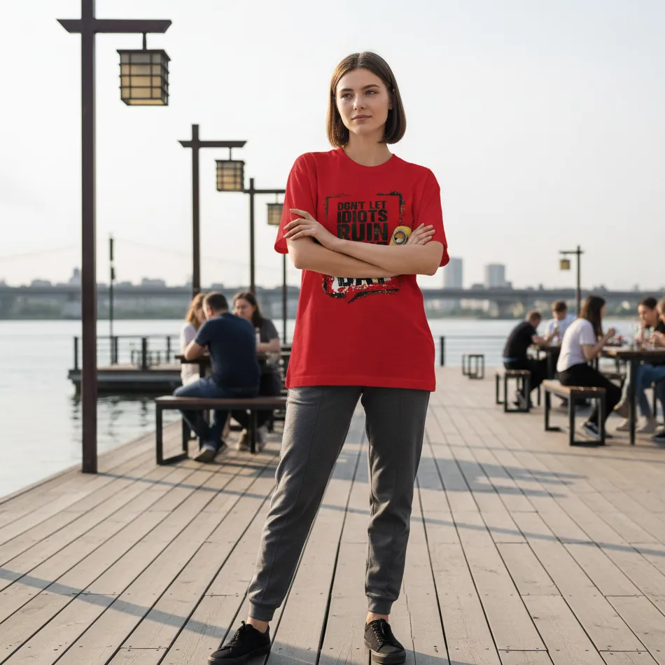 Minions Inspired Red Oversized T-Shirt – Day Saving Text Graphic - Image 9