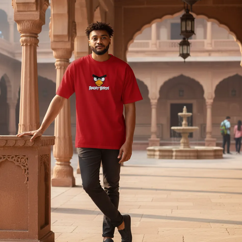 Angry Birds Inspired Red Oversized T-Shirt – Red Graphic - Image 8
