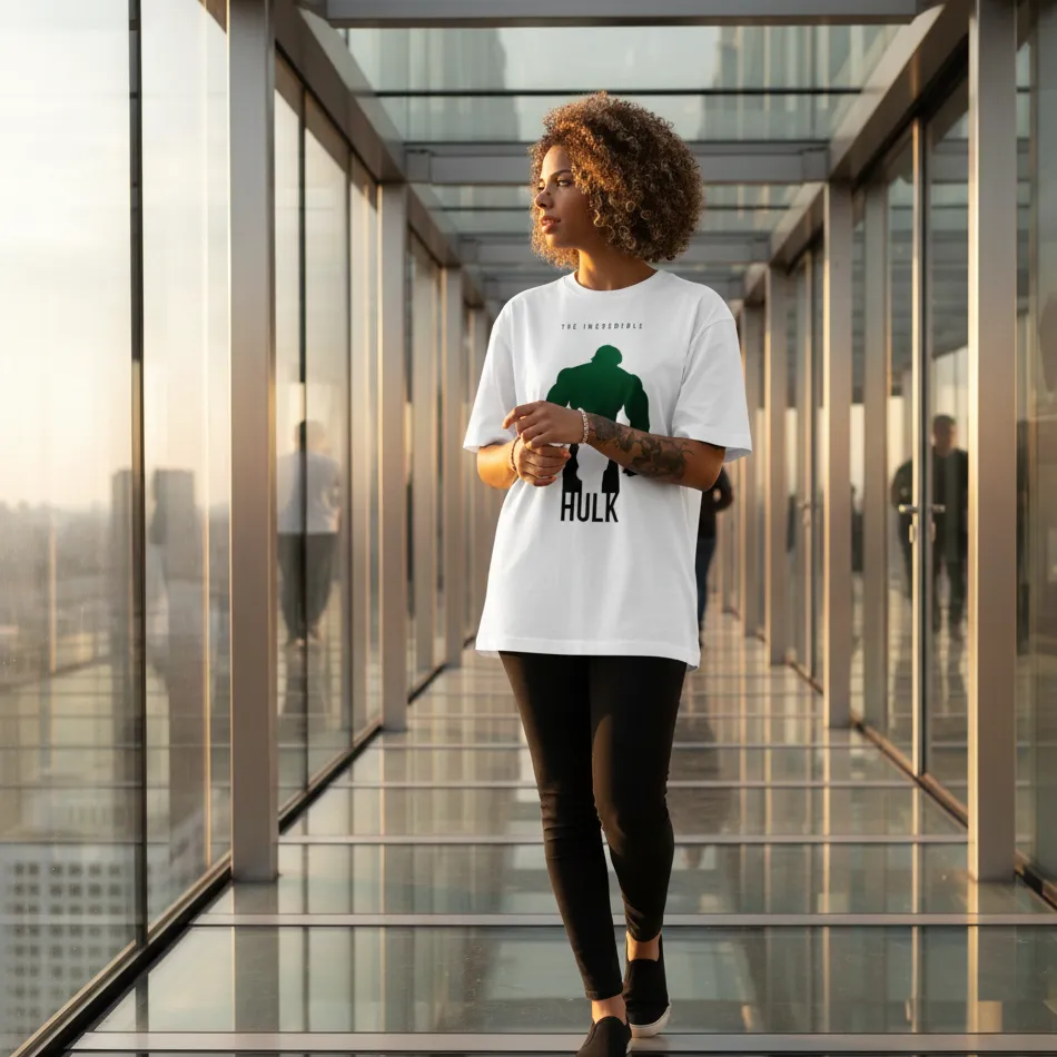 Hulk-Inspired Graphic White Oversized T-Shirt - Image 4