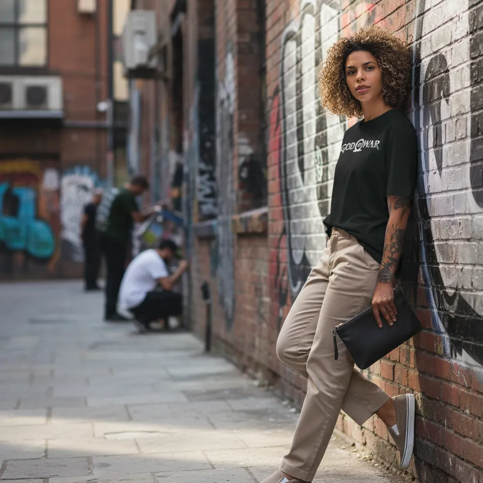 God of War Inspired Black Oversized T-Shirt – Text Graphic - Image 7