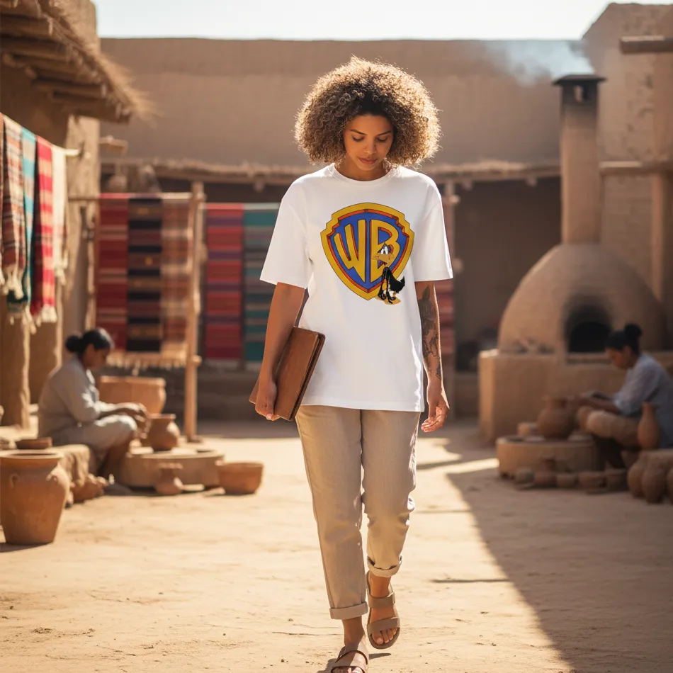 Looney Tunes Inspired White Oversized T-Shirt – Daffy Duck Graphic - Image 2