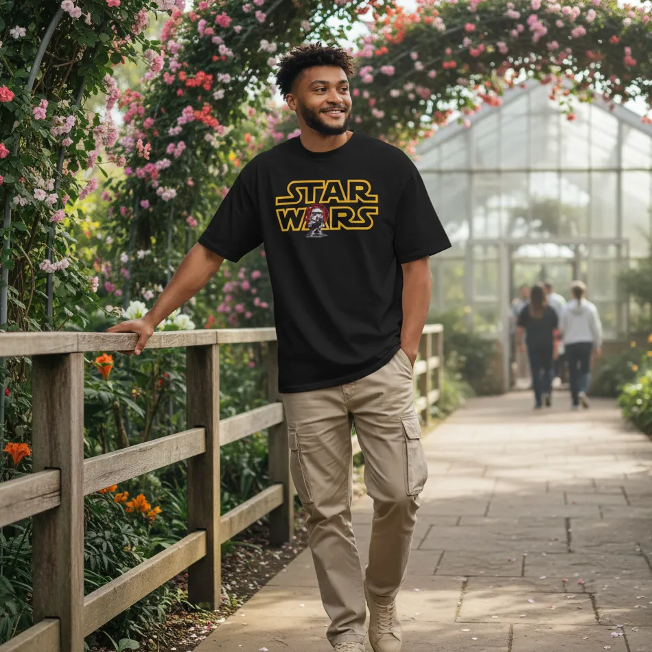 Star Wars Inspired Black Oversized T-Shirt – Text Graphic - Image 3