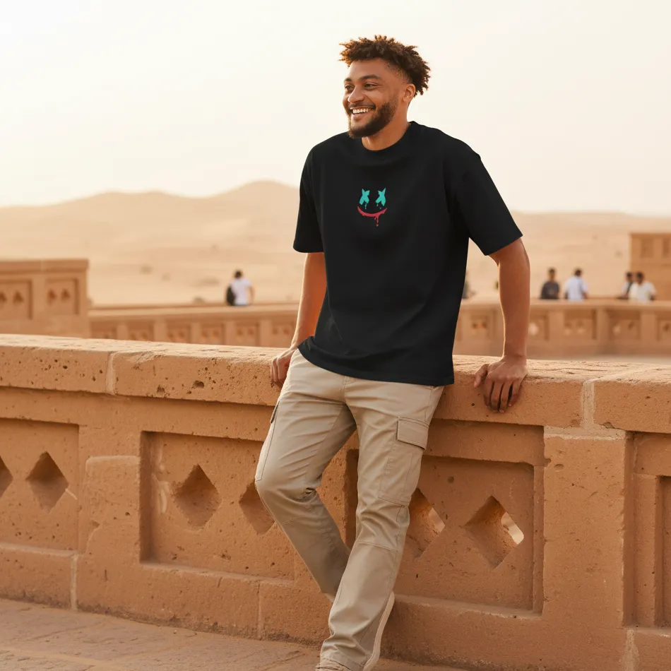 Marshmello-Inspired Logo Black Oversized T-Shirt - Image 5