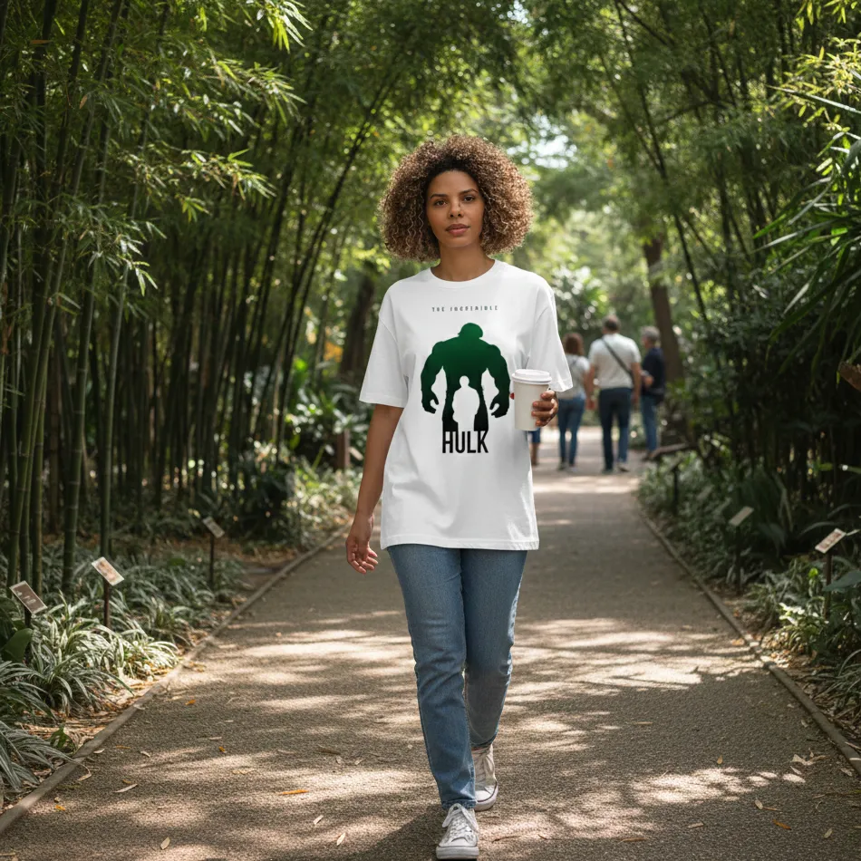 Hulk-Inspired Graphic White Oversized T-Shirt - Image 2