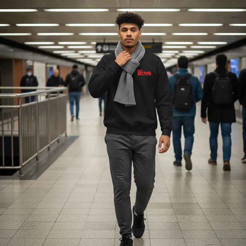 The Boys Inspired Black Sweatshirt for Men | Street Style Text Graphic - Image 6