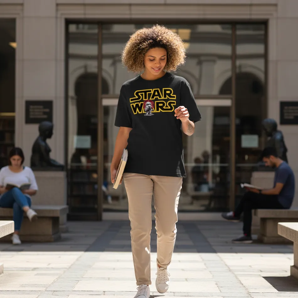 Star Wars Inspired Black Oversized T-Shirt – Text Graphic - Image 4