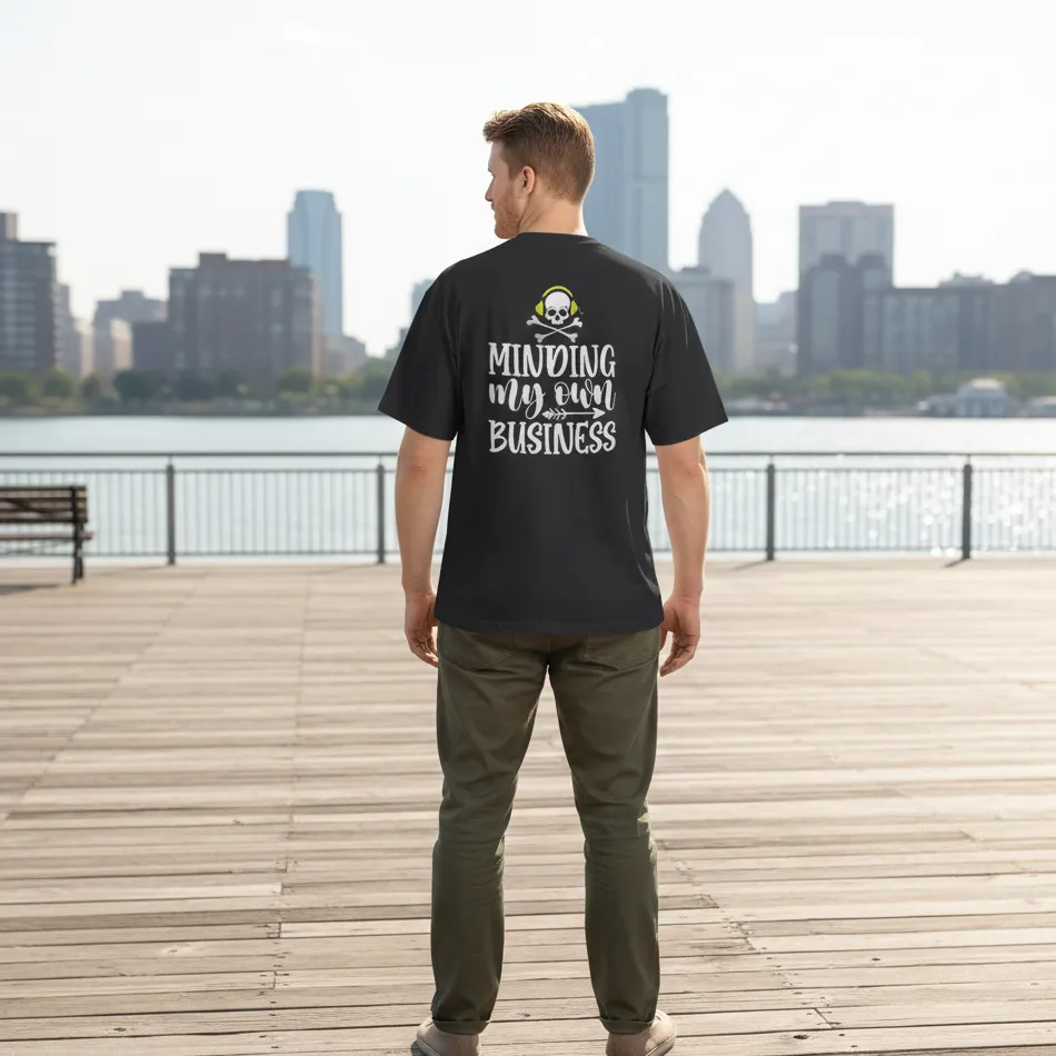 “Mind My Business” Inspired Black Oversized T-Shirt – Text Graphic - Image 7