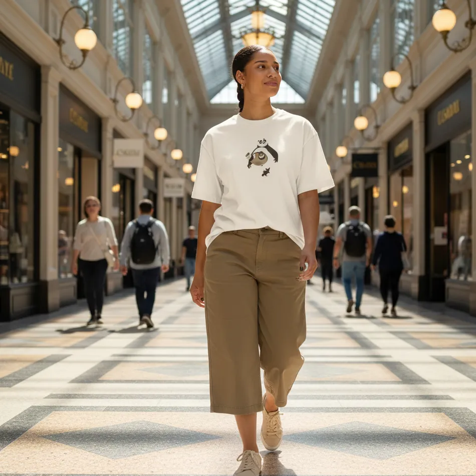 Kung Fu Panda Inspired Beige Oversized T-Shirt – Po & Shifu Graphic - Image 4