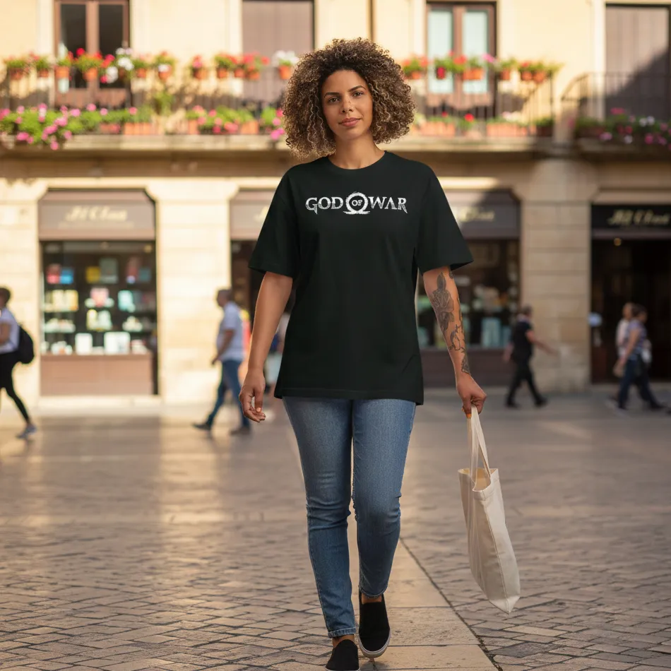 God of War Inspired Black Oversized T-Shirt – Text Graphic - Image 10