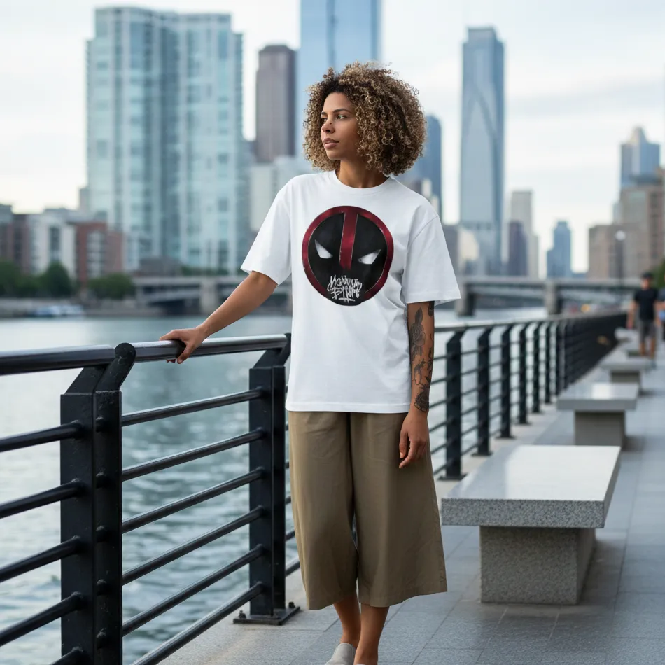 Maximum Effort Deadpool Dropshoulder T-shirt White 3.0 - Image 11