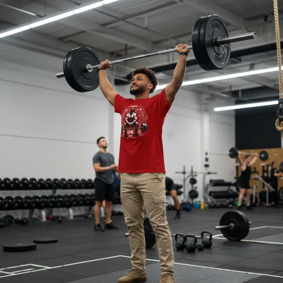 GYM Motivation -Dropshoulder Red T-shirt - Image 7