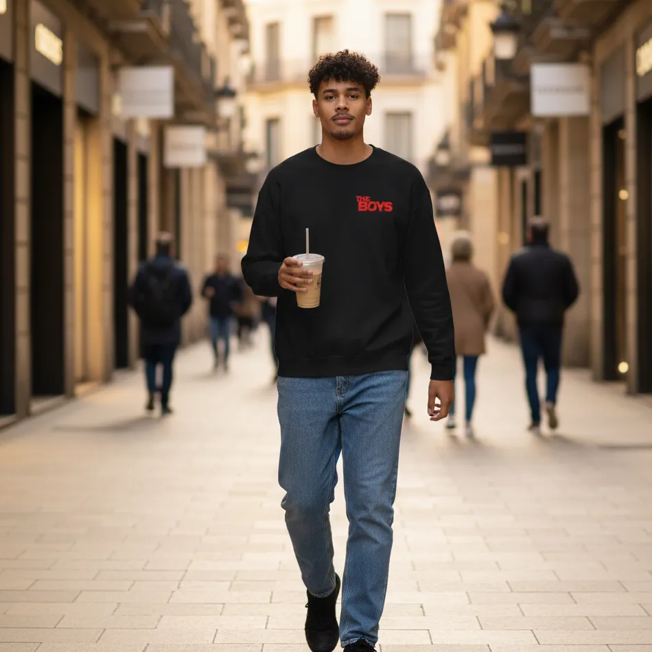 The Boys Inspired Black Sweatshirt for Men | Street Style Text Graphic - Image 4
