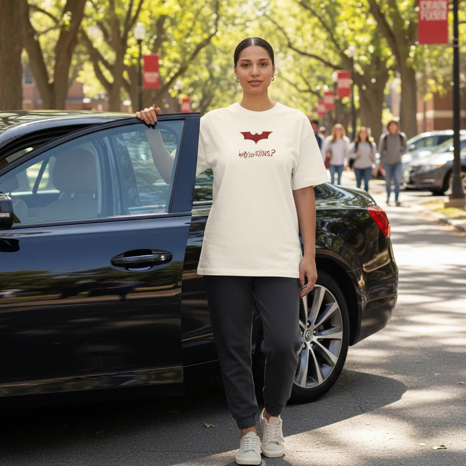 Batman-Inspired “Why So Serious” Beige Oversized T-Shirt for Men & Women - Image 13