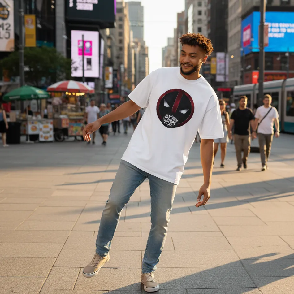 Maximum Effort Deadpool Dropshoulder T-shirt White 3.0 - Image 8