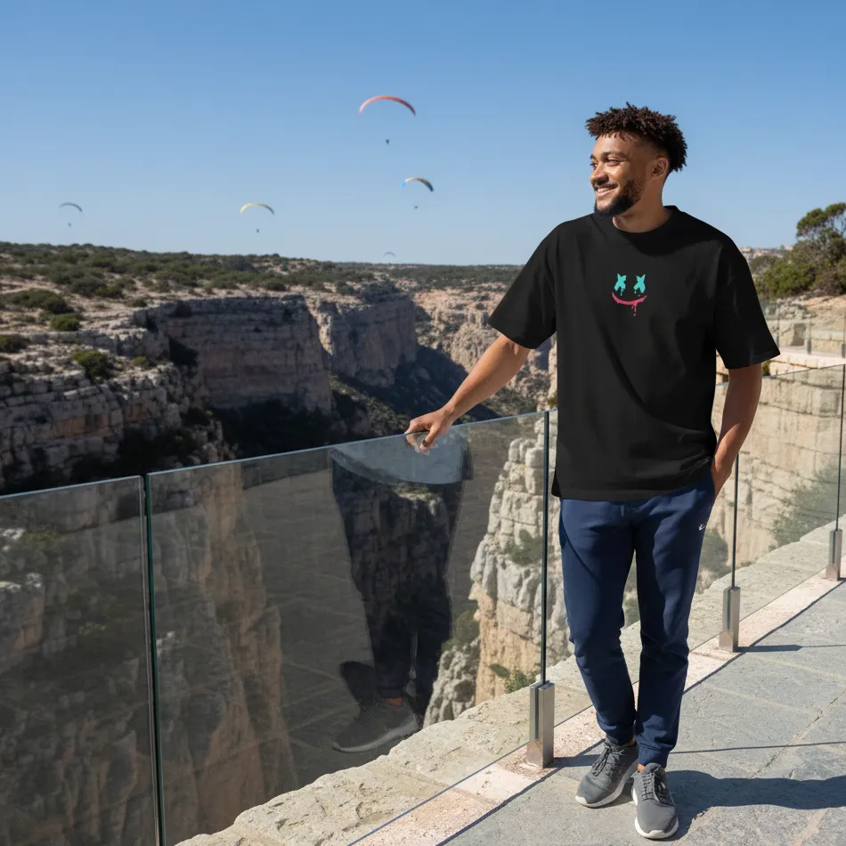 Marshmello-Inspired Logo Black Oversized T-Shirt - Image 9