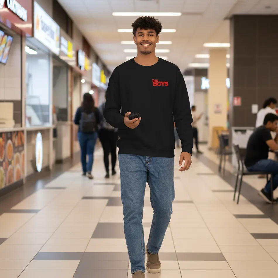 The Boys Inspired Black Sweatshirt for Men | Street Style Text Graphic - Image 3