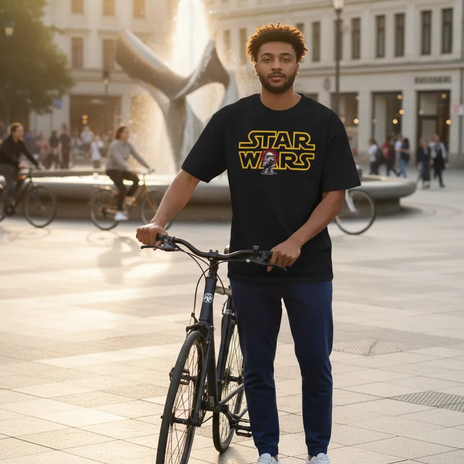 Star Wars Inspired Black Oversized T-Shirt – Text Graphic - Image 7