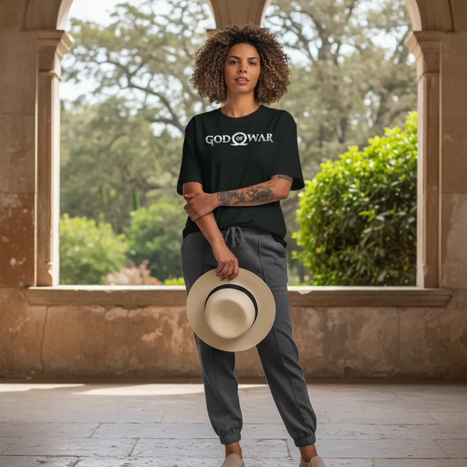 God of War Inspired Black Oversized T-Shirt – Text Graphic - Image 5