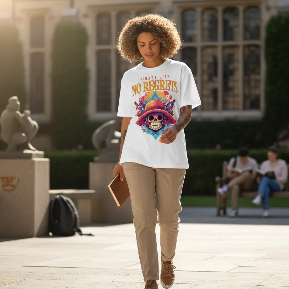 One Piece–Inspired Skull White Oversized T-Shirt - Image 2