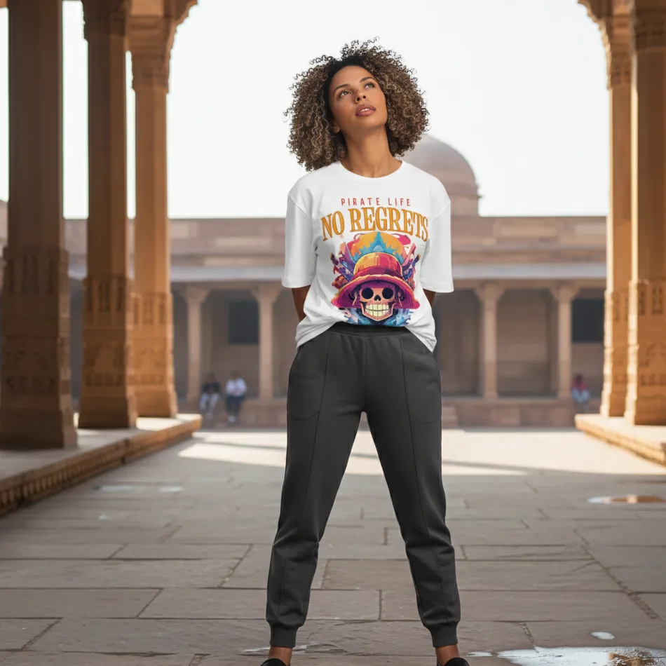 One Piece–Inspired Skull White Oversized T-Shirt - Image 6