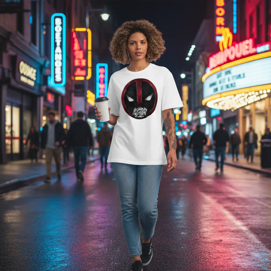 Maximum Effort Deadpool Dropshoulder T-shirt White 3.0 - Image 3