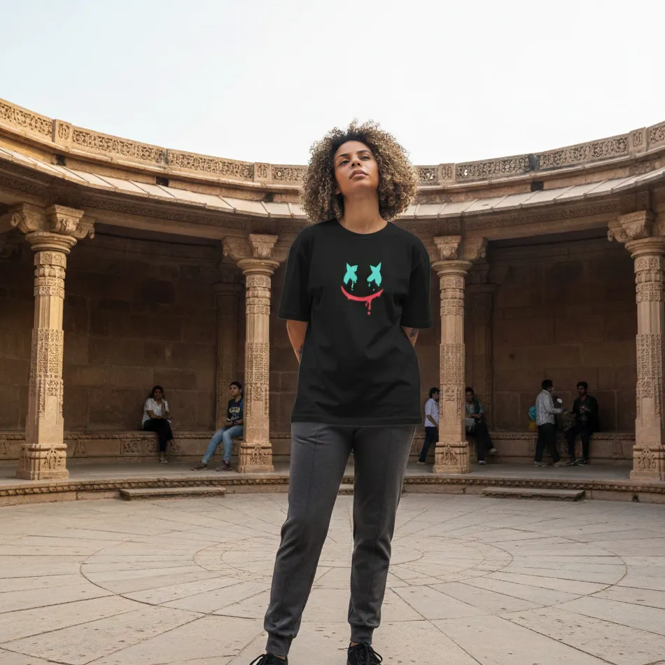 Marshmello-Inspired Logo Black Oversized T-Shirt - Image 2