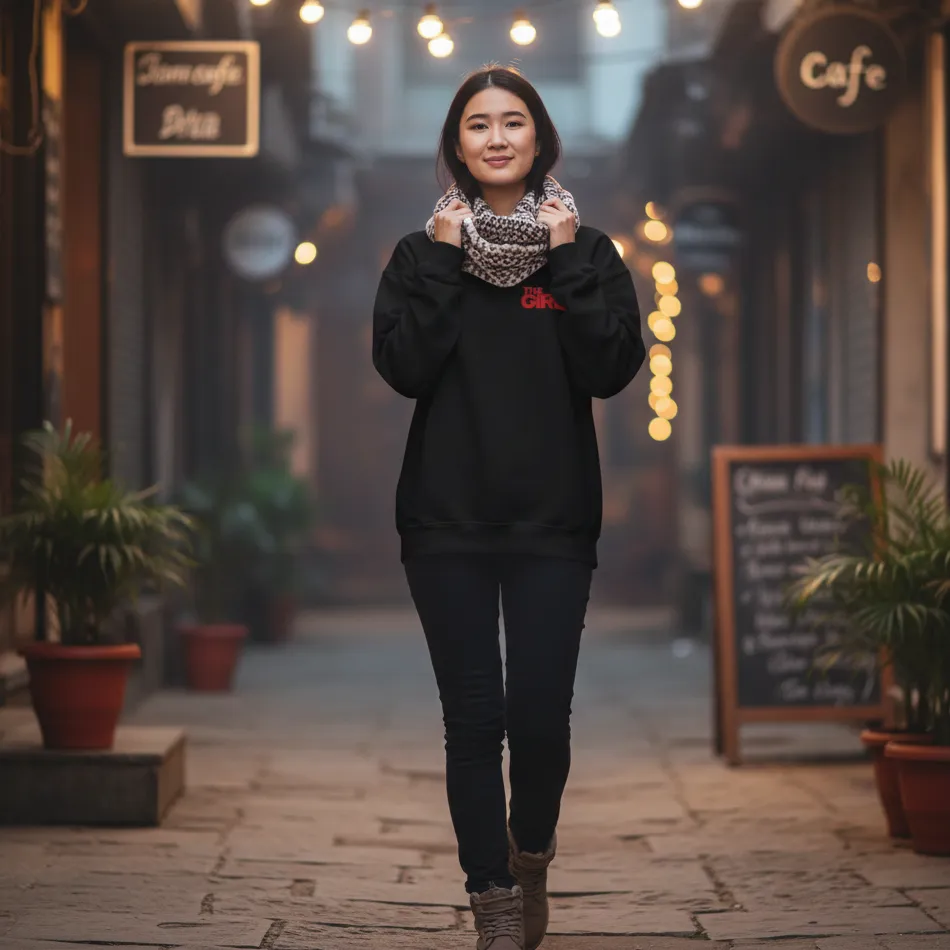 The Girls Inspired Black Sweatshirt for Women | Text Graphic - Image 10