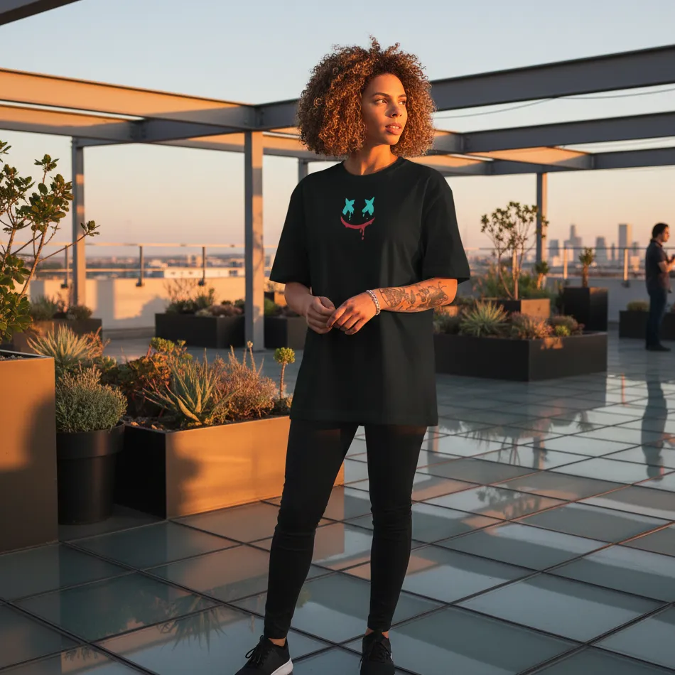 Marshmello-Inspired Logo Black Oversized T-Shirt - Image 8