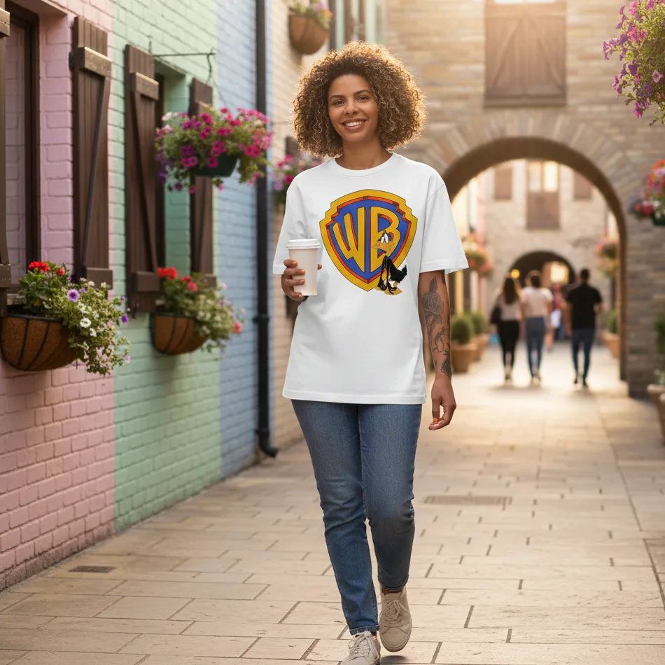 Looney Tunes Inspired White Oversized T-Shirt – Daffy Duck Graphic - Image 3